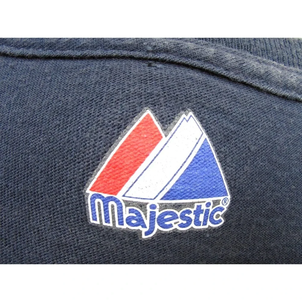 New York‎ Yankees Shirt Mens Large Blue MLB Baseball 2009 AL Champions Majestic
